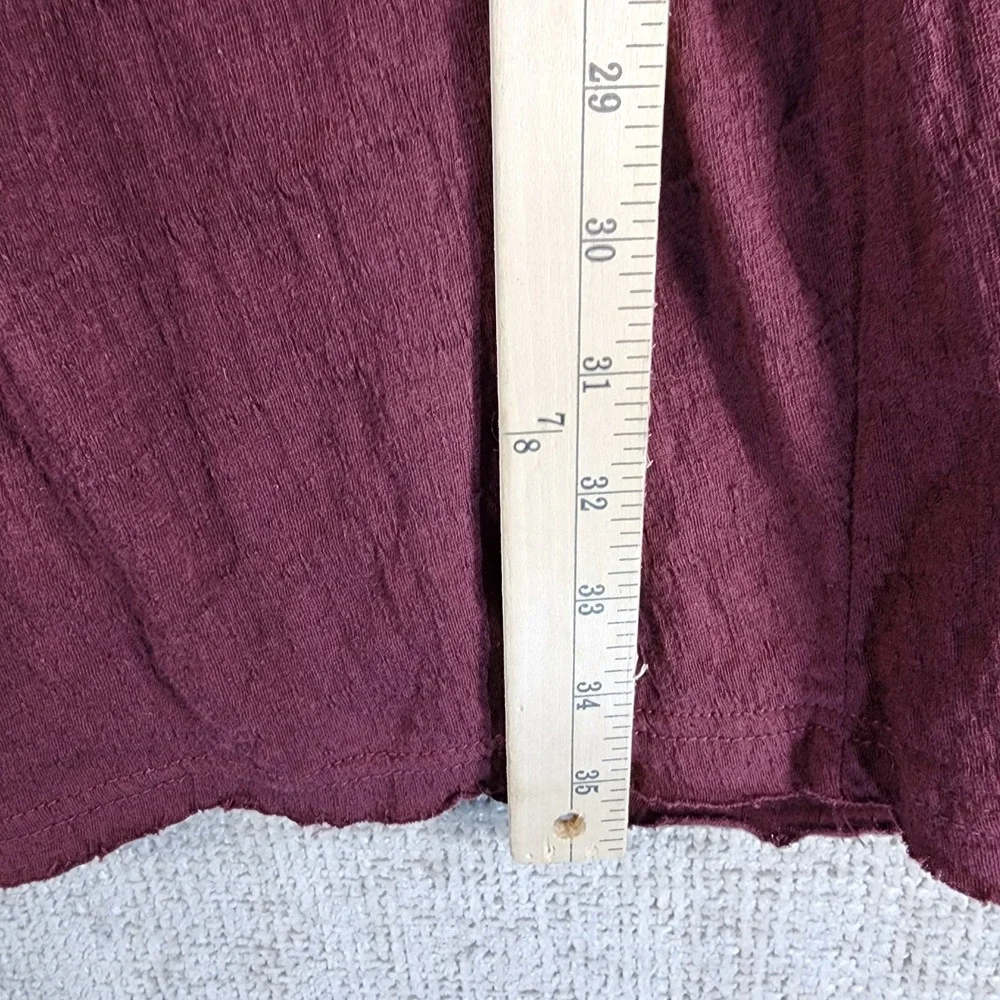 Free People Beach Get Obsessed Babydoll Dress Womens M Burgundy Open Back *Flaw